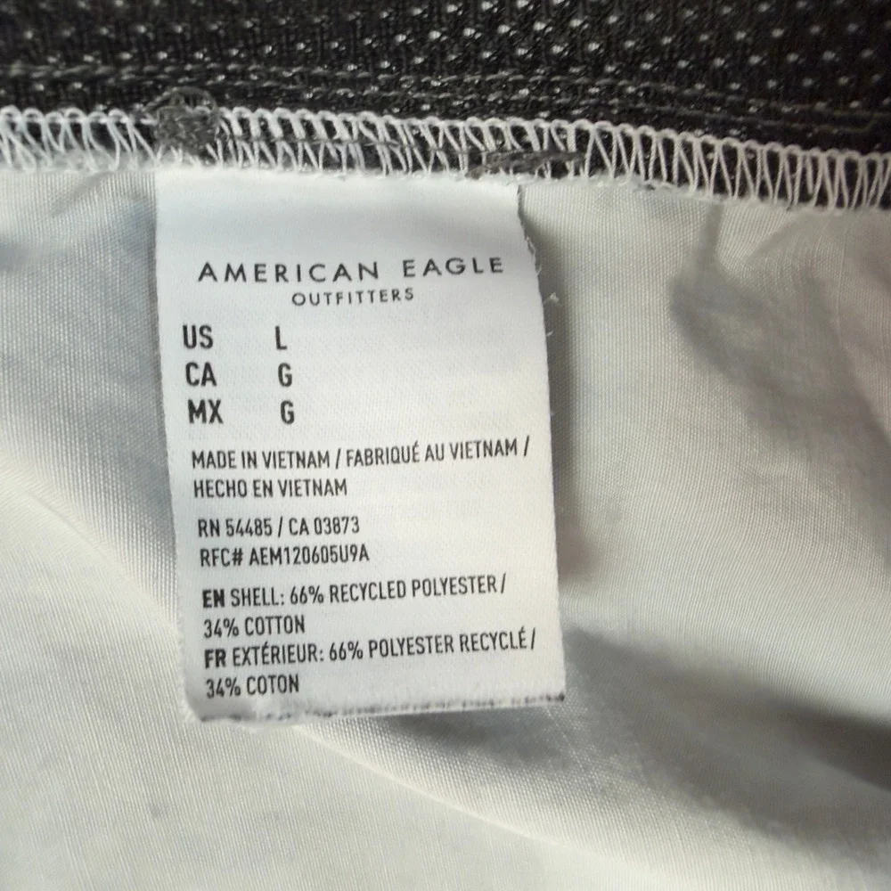 American Eagle Mens Board Shorts Gray‎ Turquoise Peach Striped Swim Trunks L
